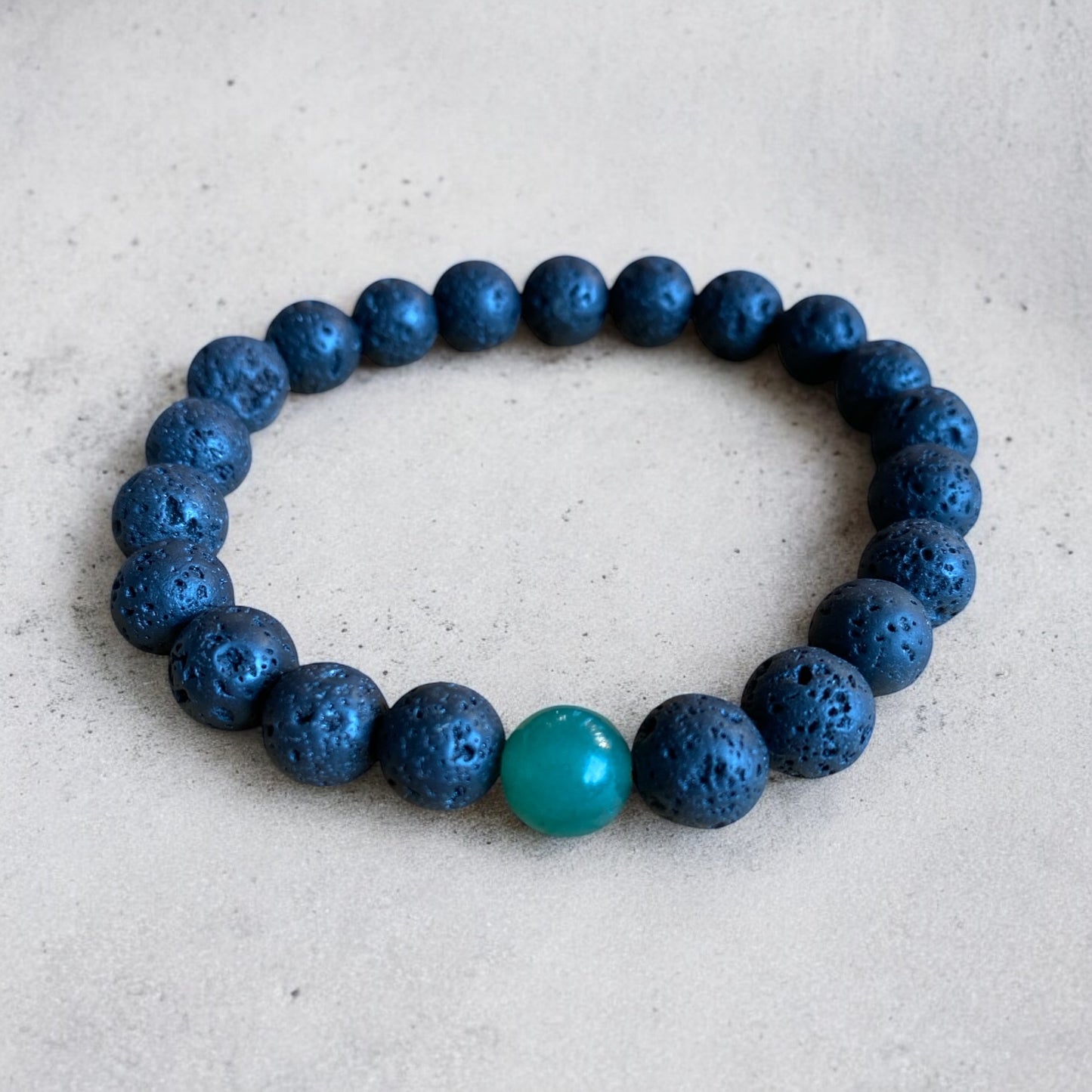 GREEN AVENTURINE & LAVA STONE BRACELET