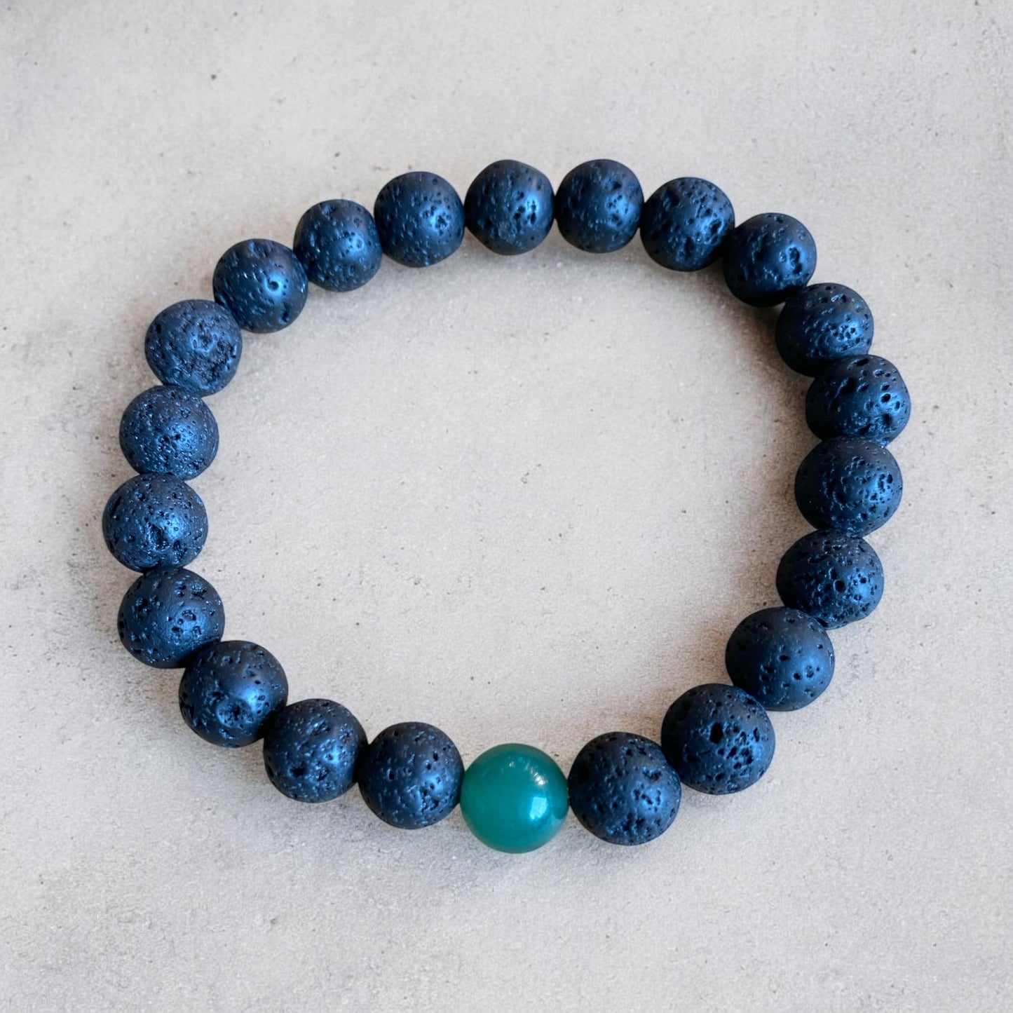 GREEN AVENTURINE & LAVA STONE BRACELET