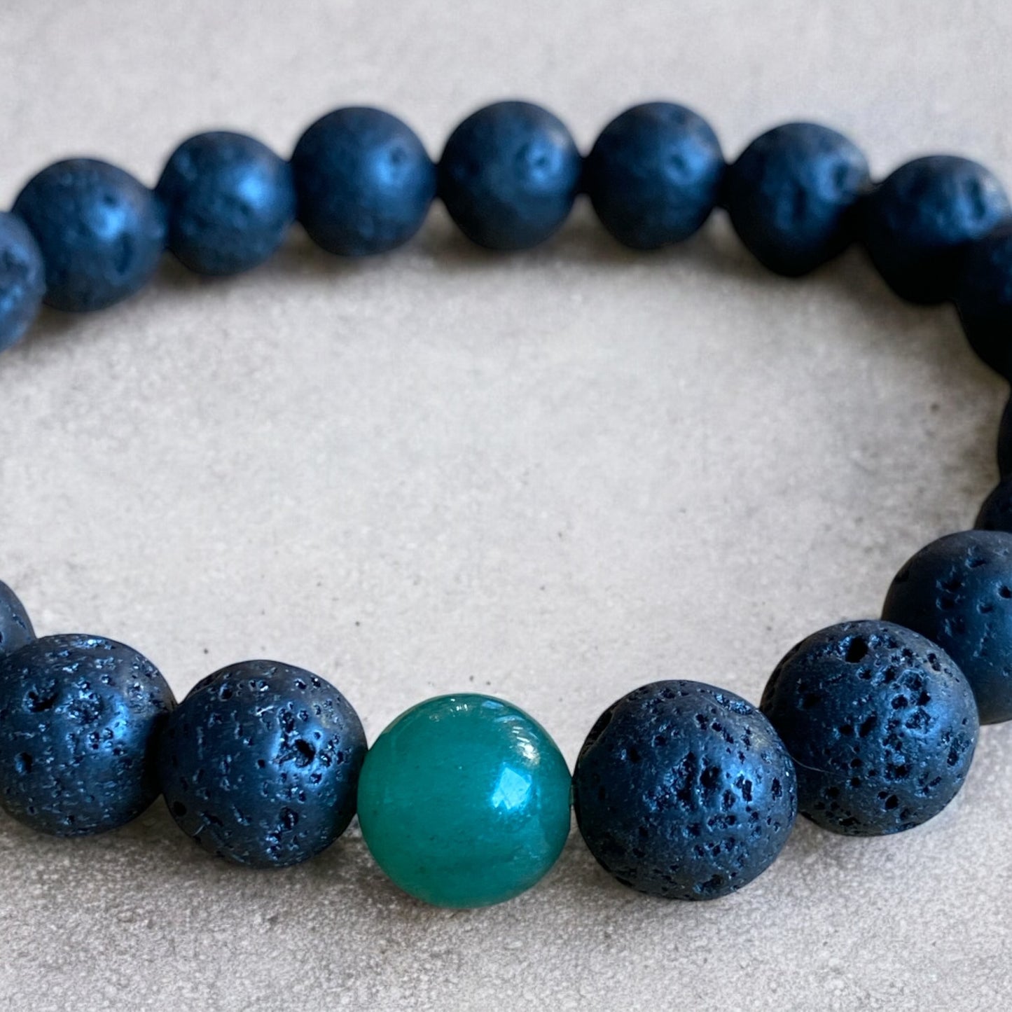 GREEN AVENTURINE & LAVA STONE BRACELET