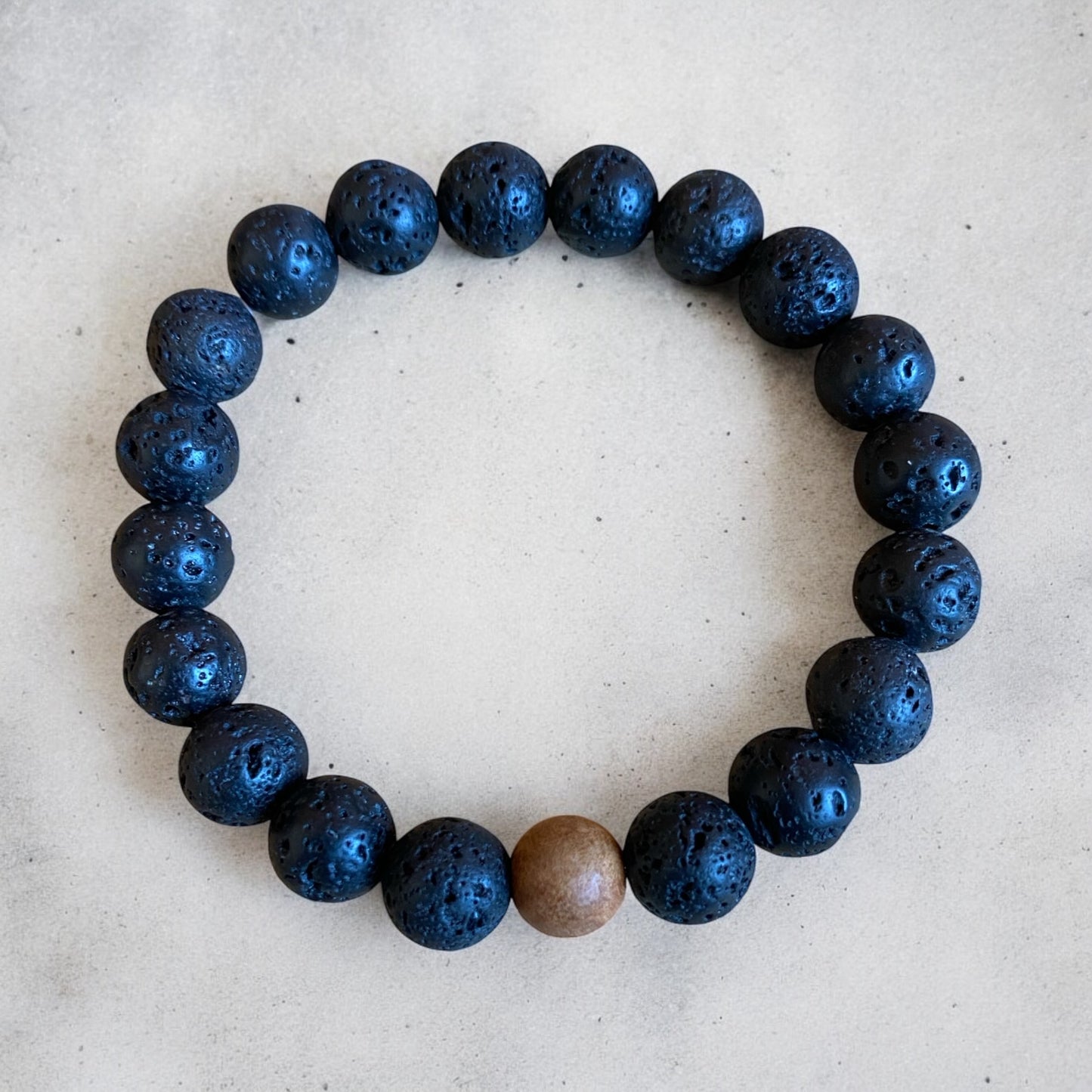 LAVA STONE & WOODEN BRACELET
