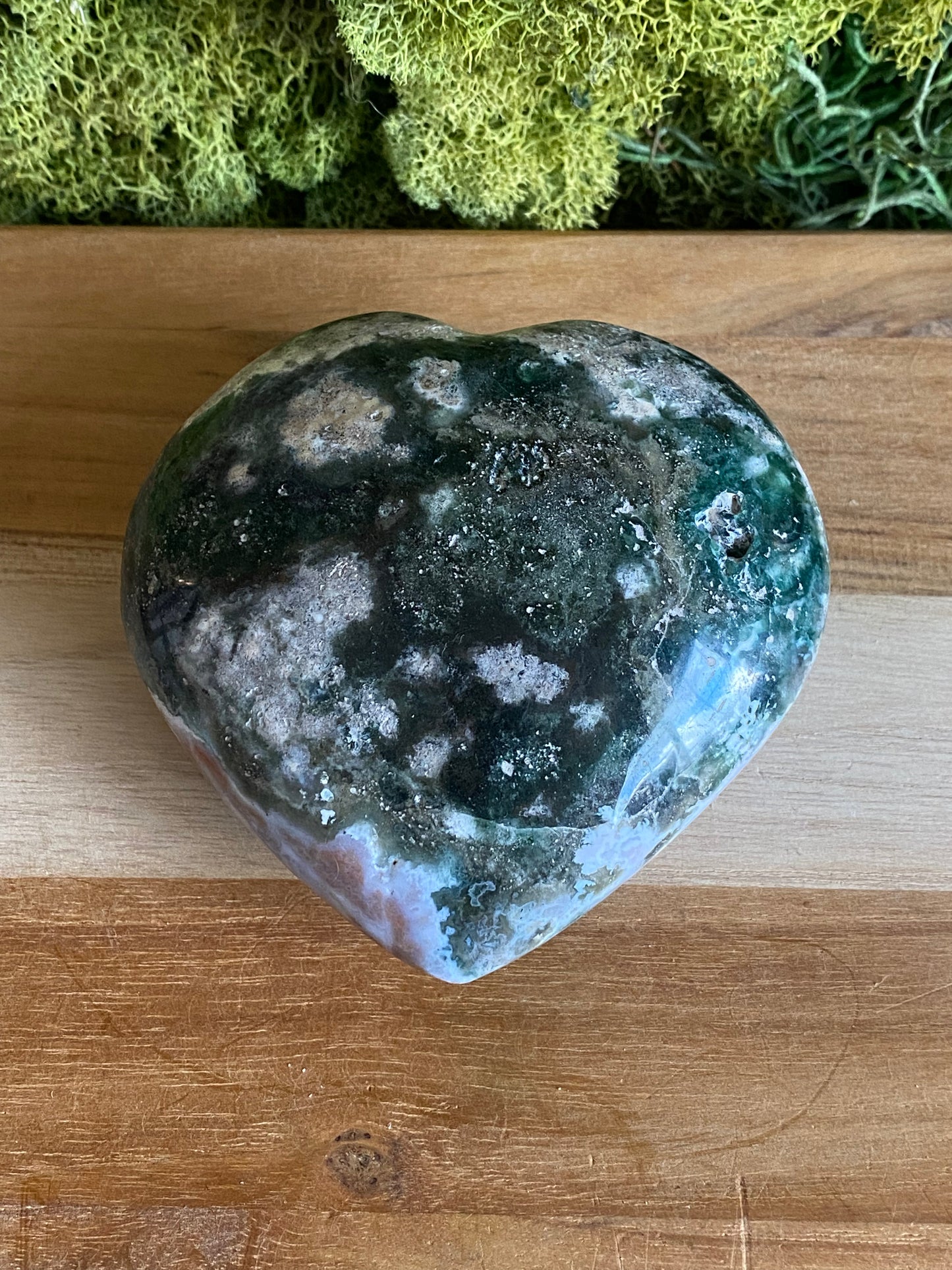 MOSS AGATE HEART