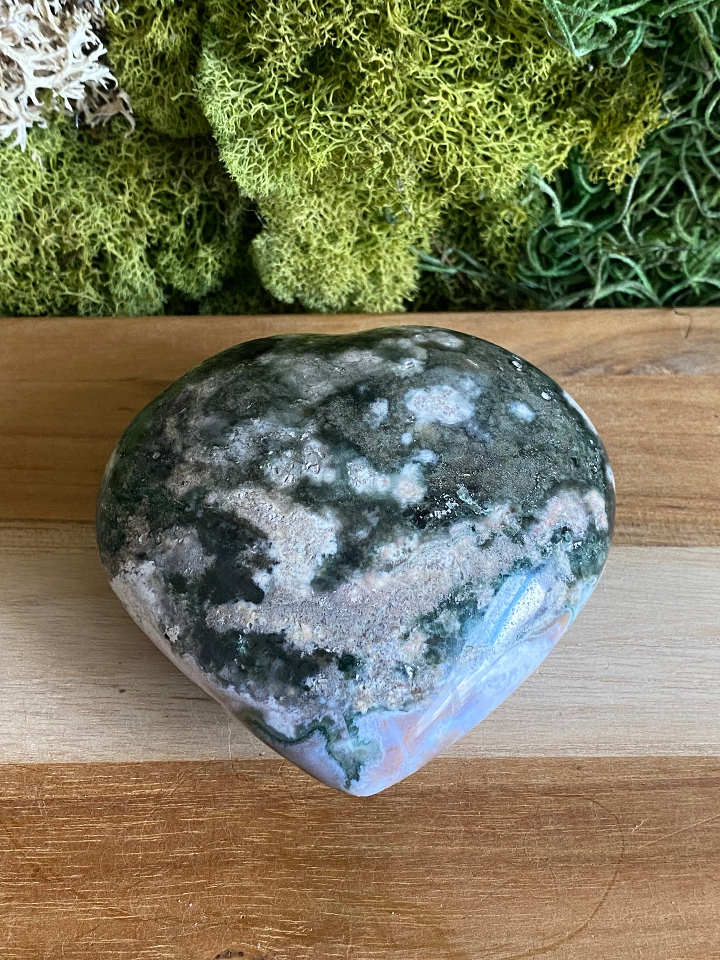 MOSS AGATE HEART
