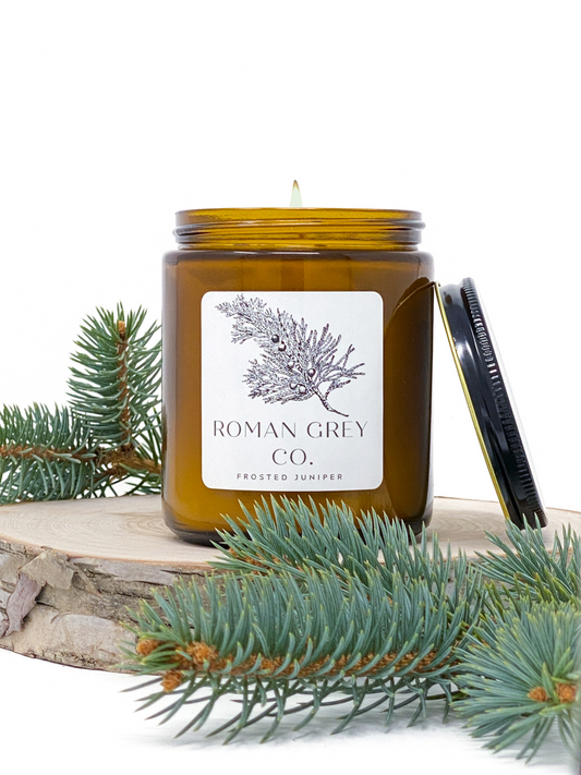 FROSTED JUNIPER SOY CANDLE 8 OZ.