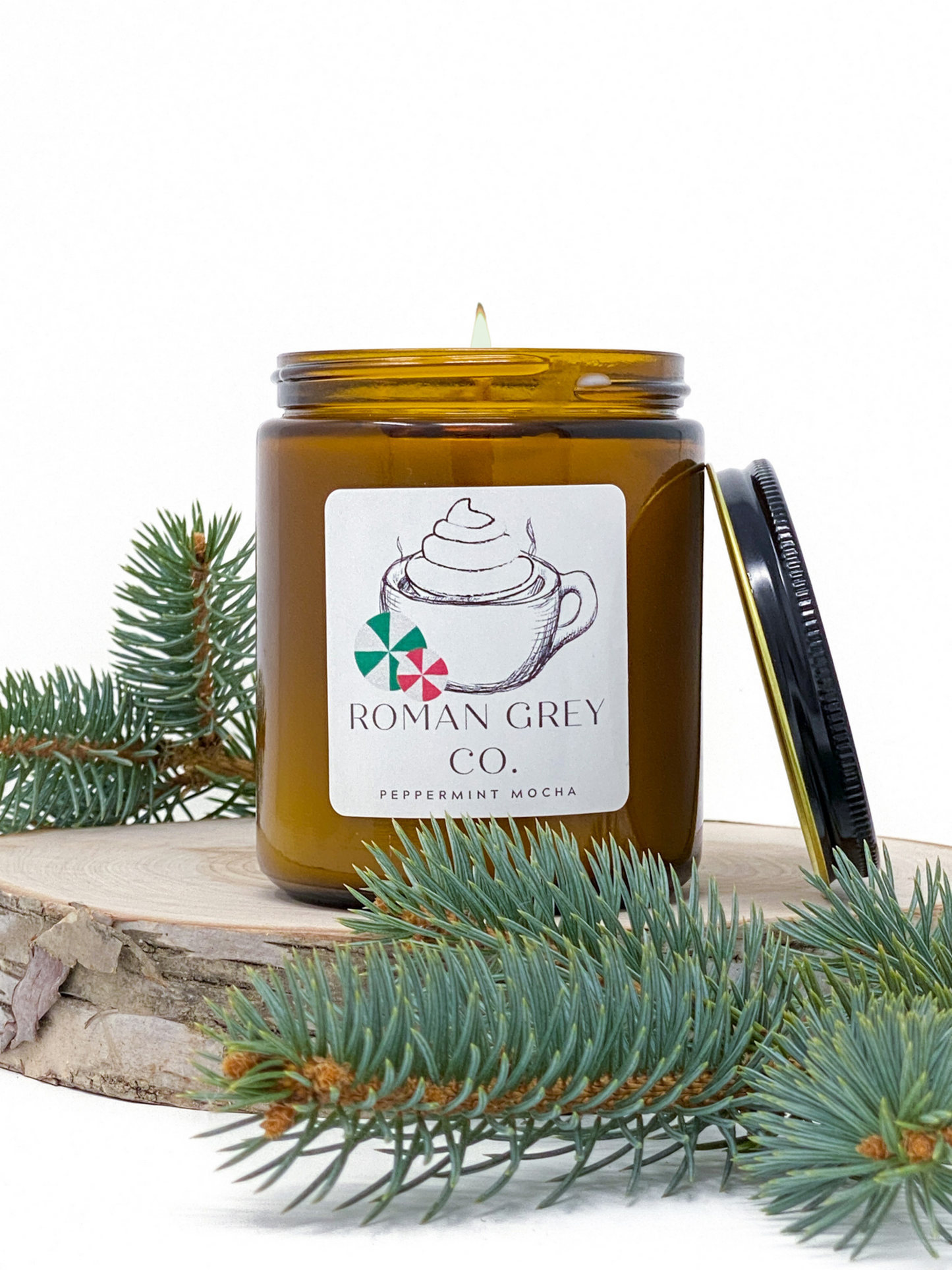 PEPPERMINT MOCHA SOY CANDLE 8 OZ.