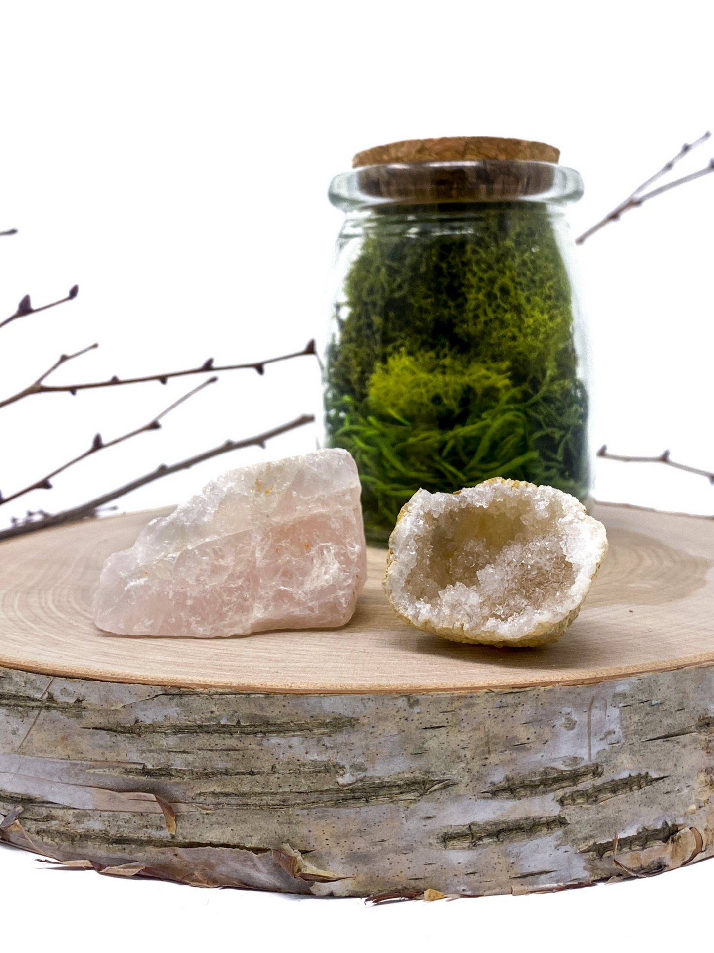 CRACK YOUR OWN GEODE ROSE QUARTZ & GEODE CRYSTAL TERRARIUM