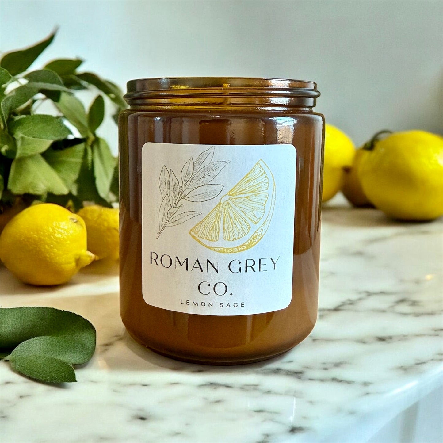 LEMON SAGE 8OZ SOY CANDLE