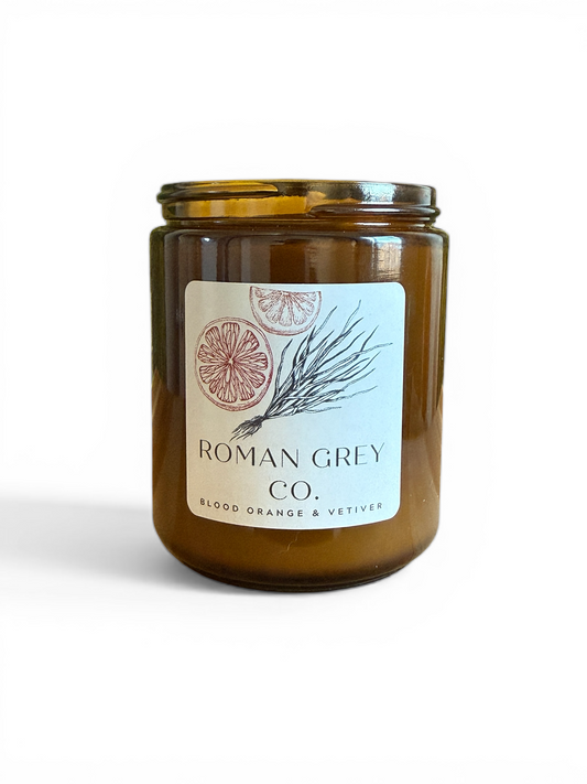 BLOOD ORANGE & VETIVER SOY CANDLE 8 OZ.