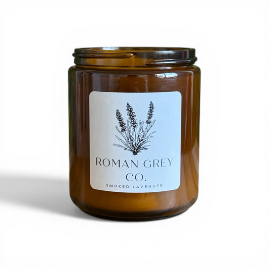 SMOKED LAVENDER SOY CANDLE 8 OZ.