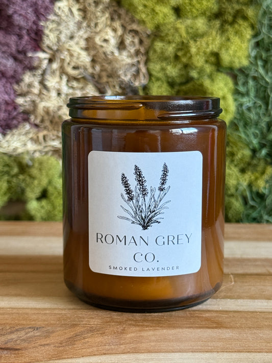 SMOKED LAVENDER SOY CANDLE 8 OZ.