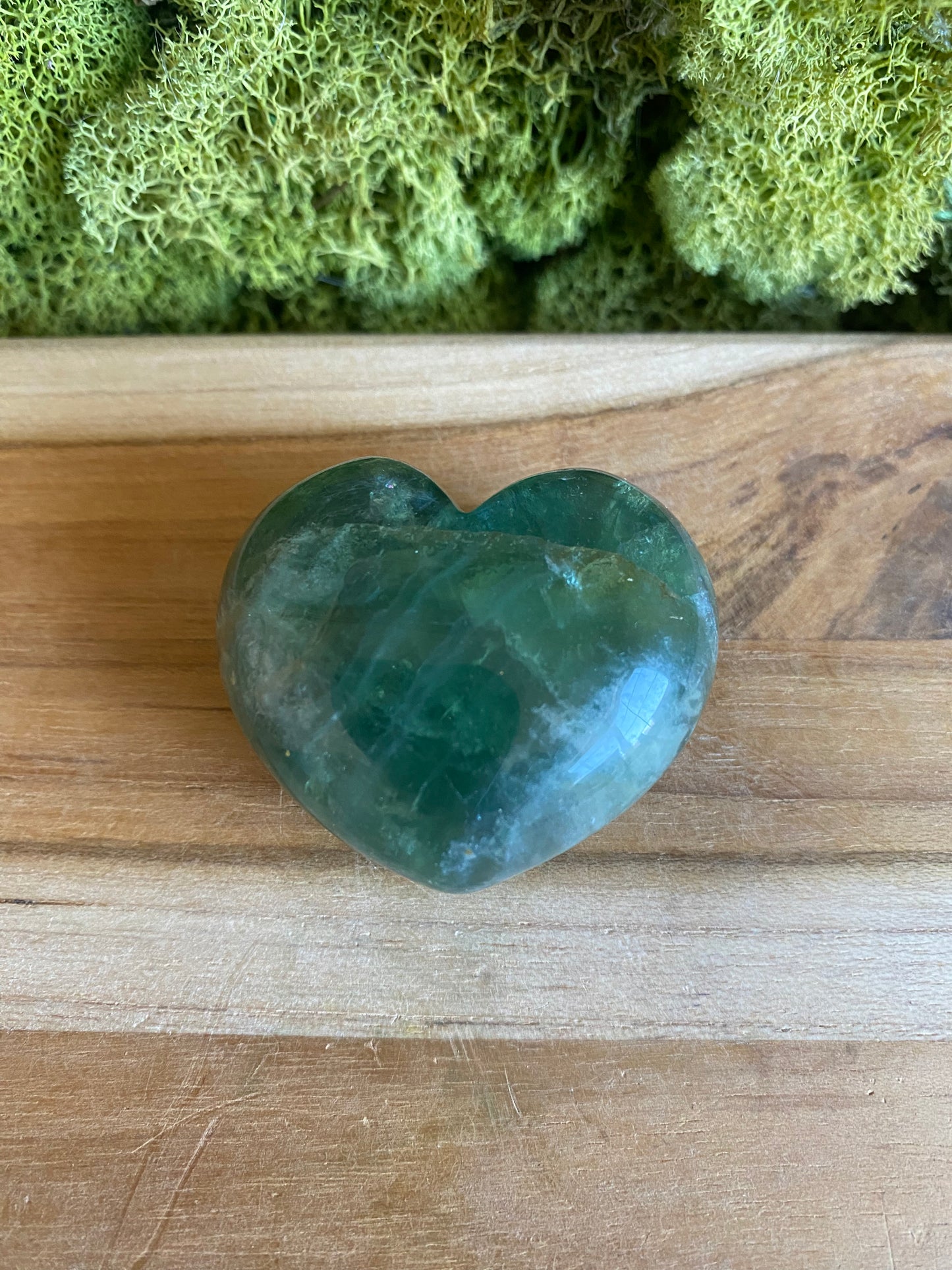 GREEN FLUORITE HEART