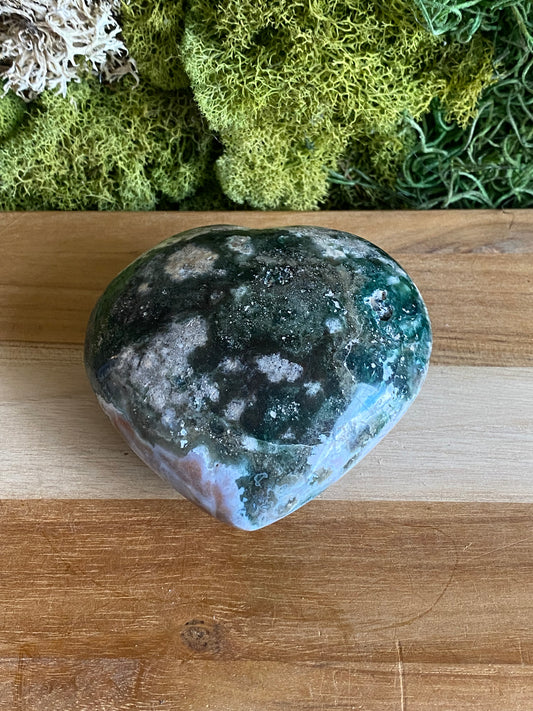 MOSS AGATE HEART