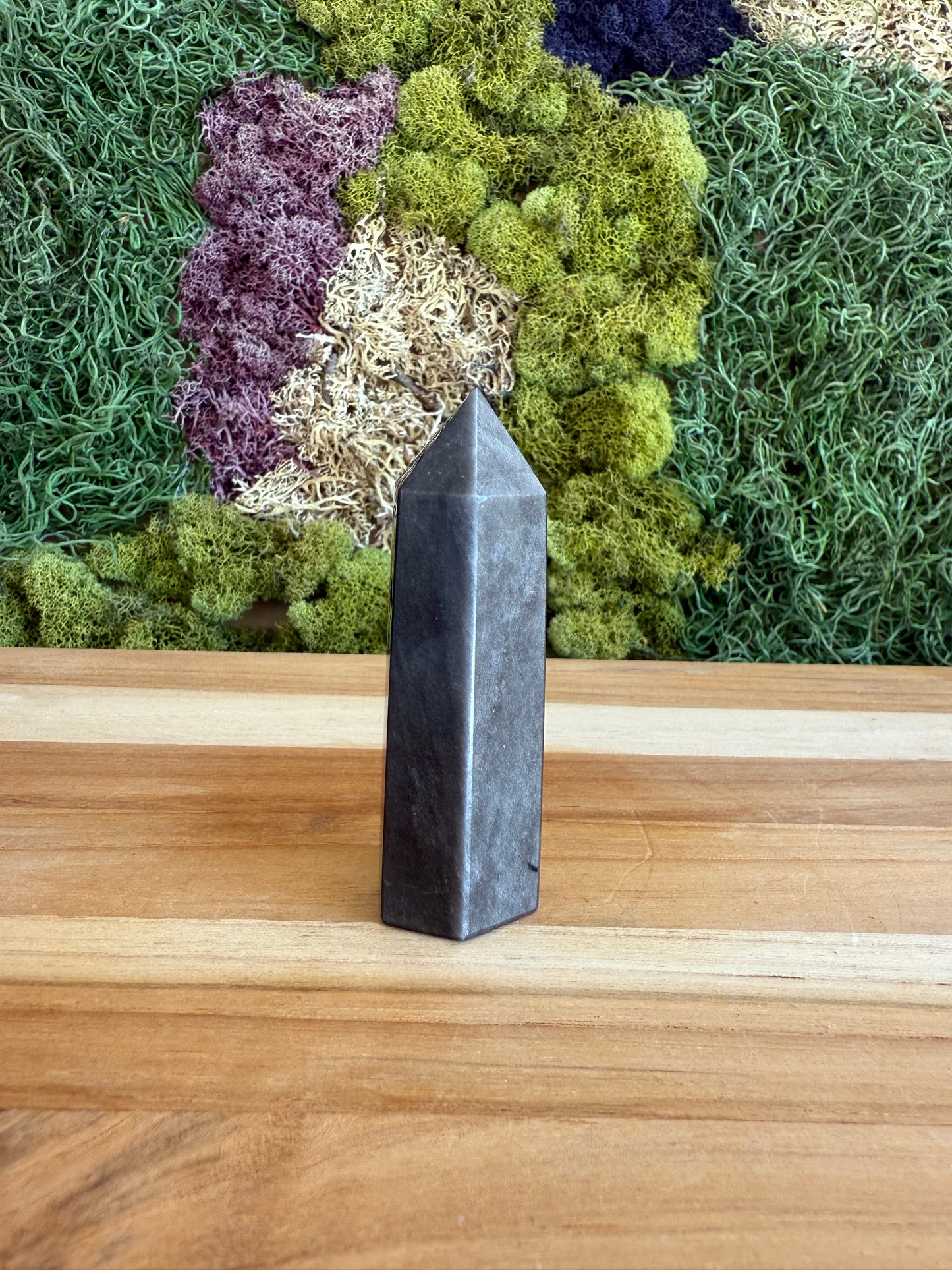 SILVER SHEEN OBSIDIAN TOWER