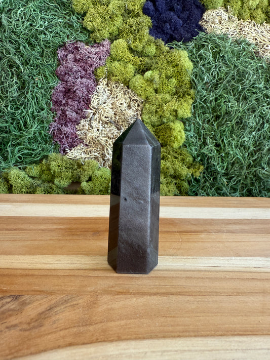 SILVER SHEEN OBSIDIAN TOWER