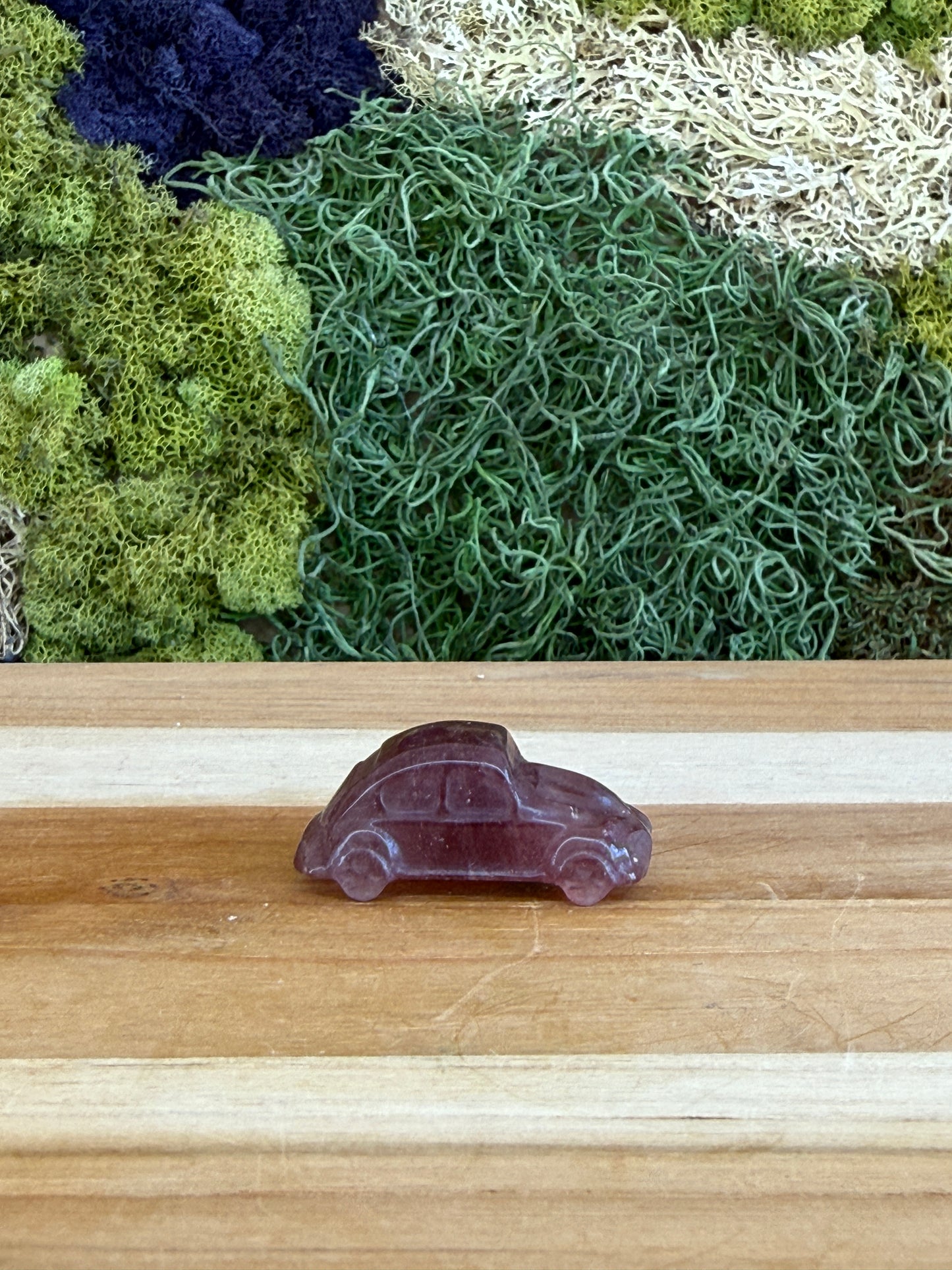 STRAWBERRY QUARTZ VINTAGE BEETLE CAR