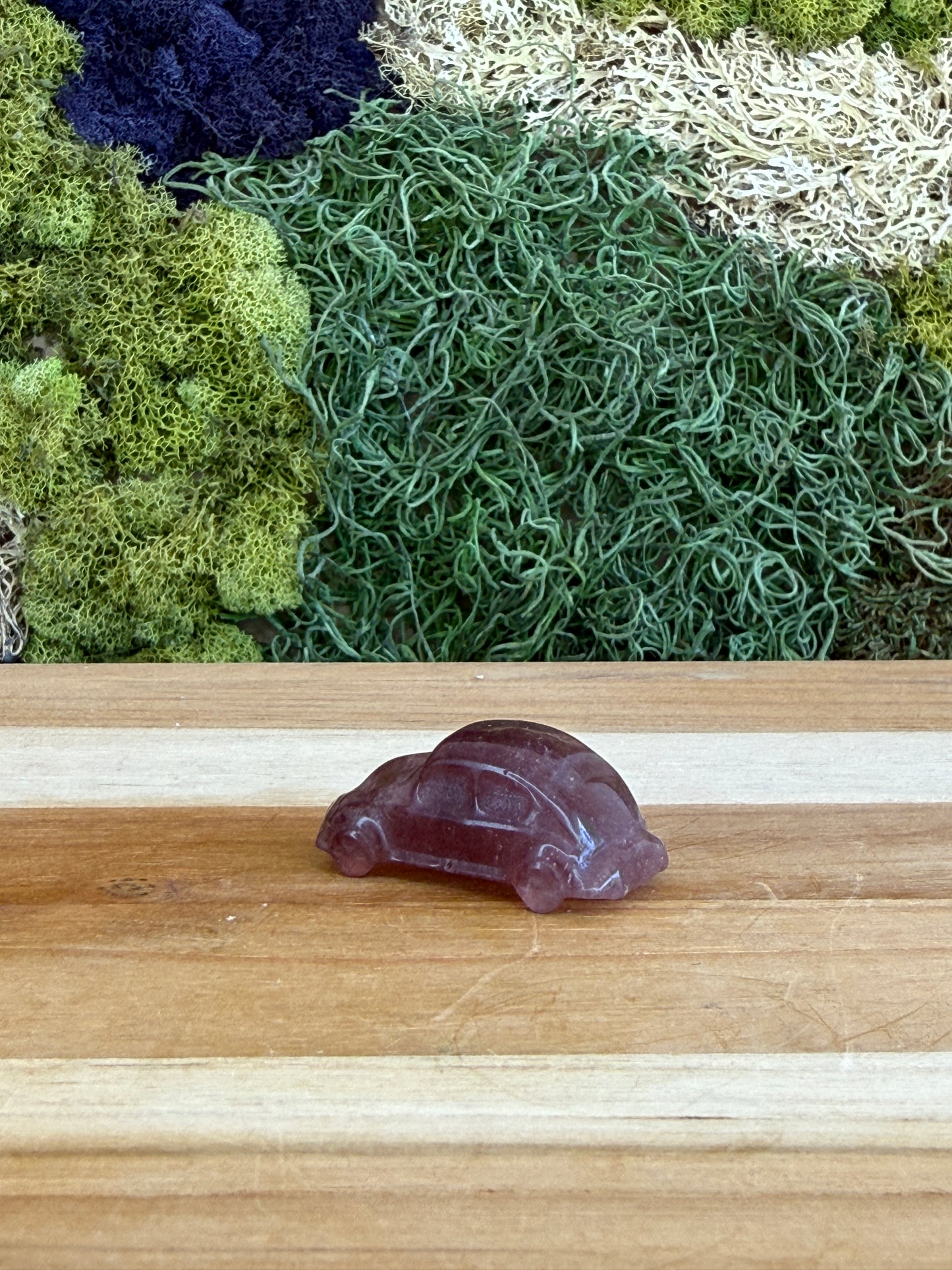 STRAWBERRY QUARTZ VINTAGE BEETLE CAR