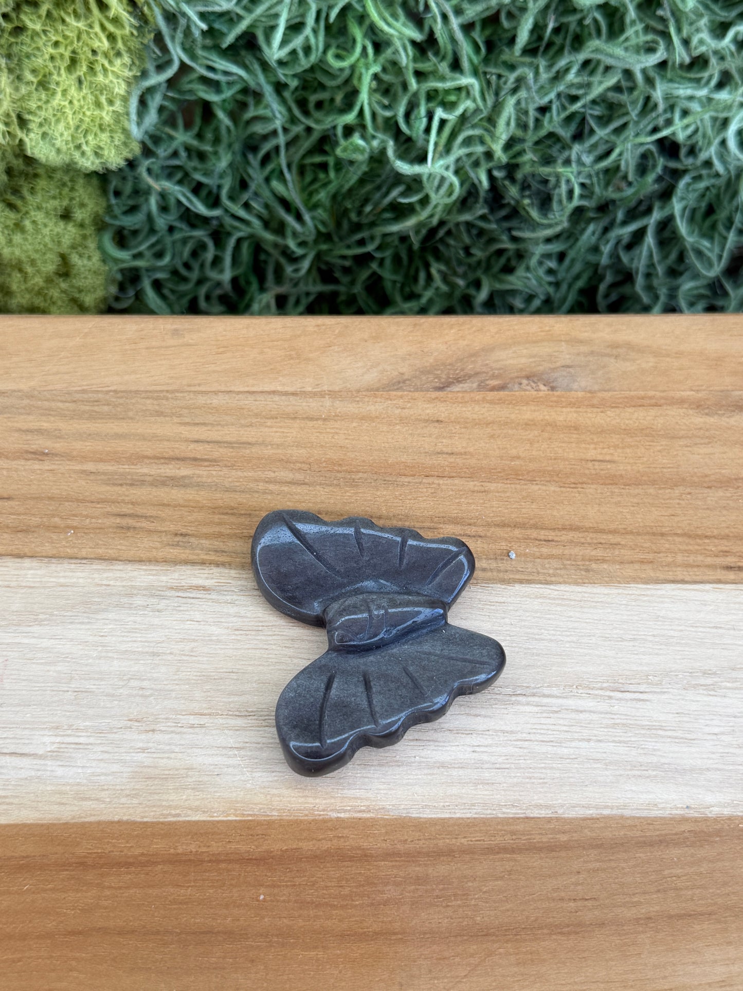 SILVER SHEEN OBSIDIAN BUTTERFLY