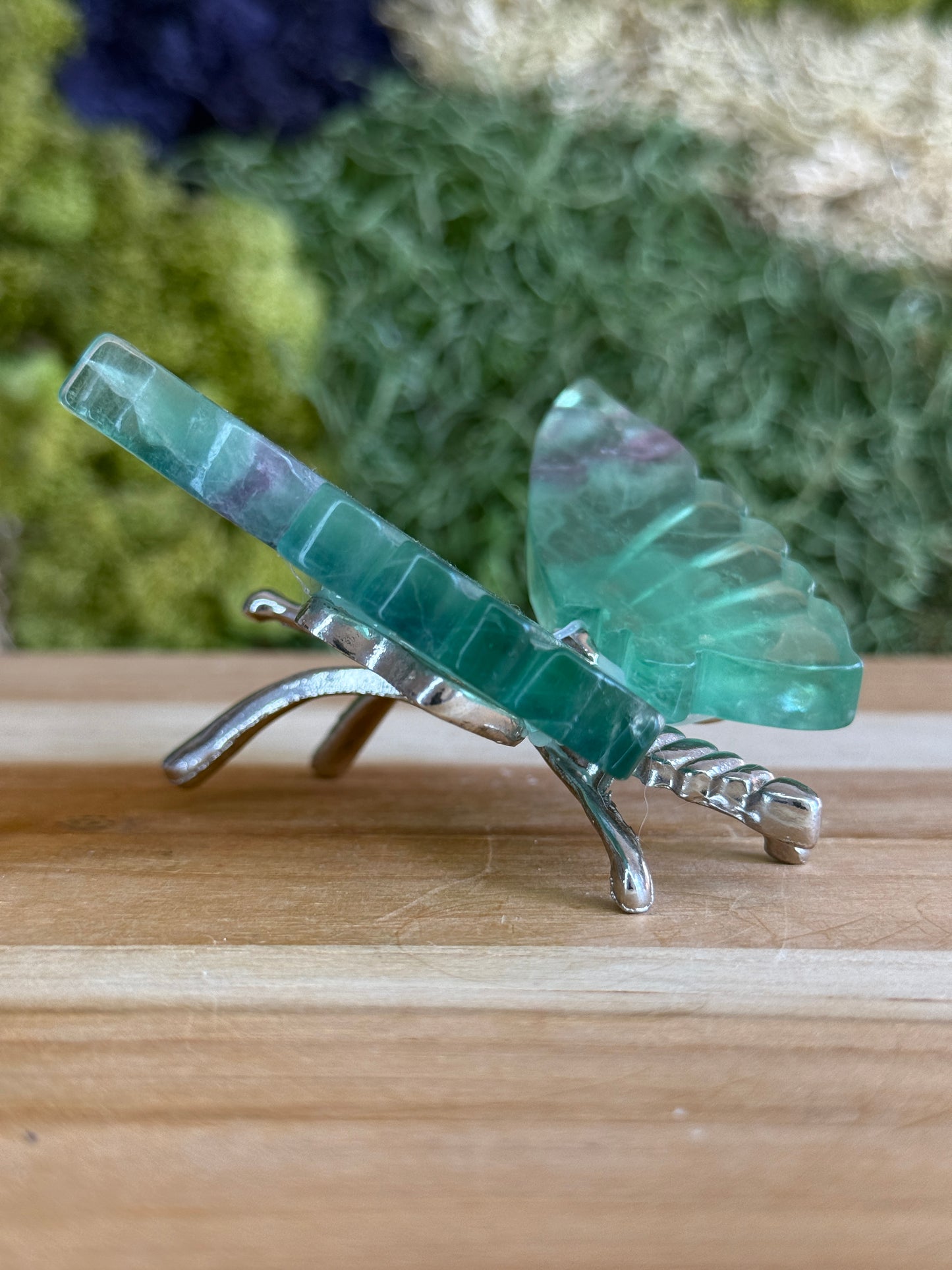 GREEN FLUORITE BUTTERFLY