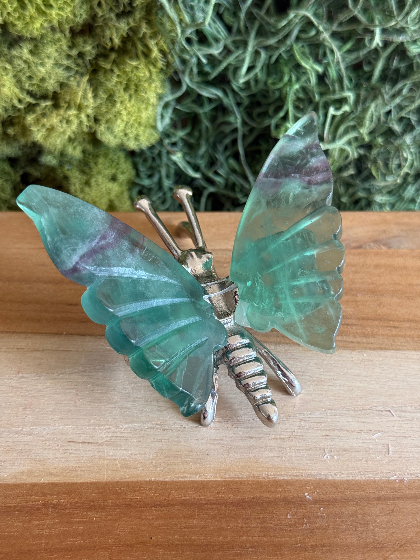 GREEN FLUORITE BUTTERFLY