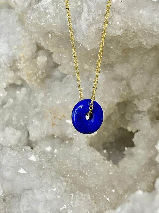 LAPIS LAZULI 20IN GOLD PLATED NECKLACE